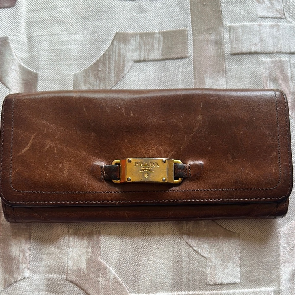 Prada Brown Leather Wallet